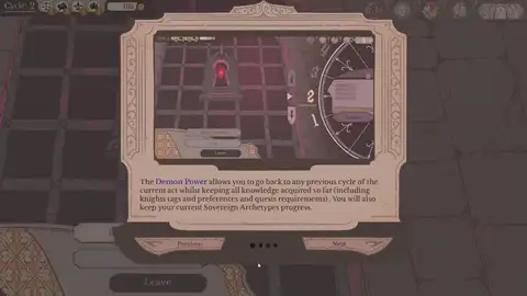 Sovereign Tower Demon power — rewind to a previous cycle keeping knowledge